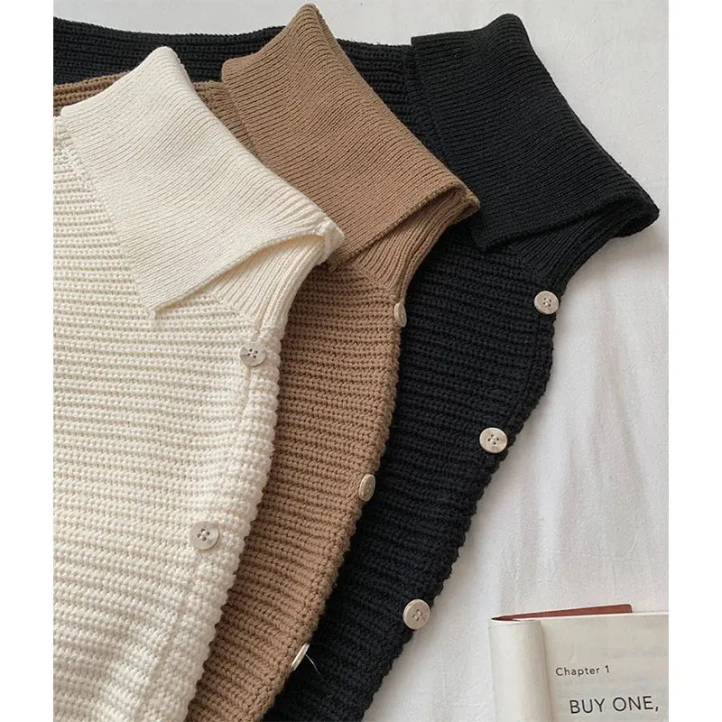 Turtleneck Long Sleeve Irregular Pullover