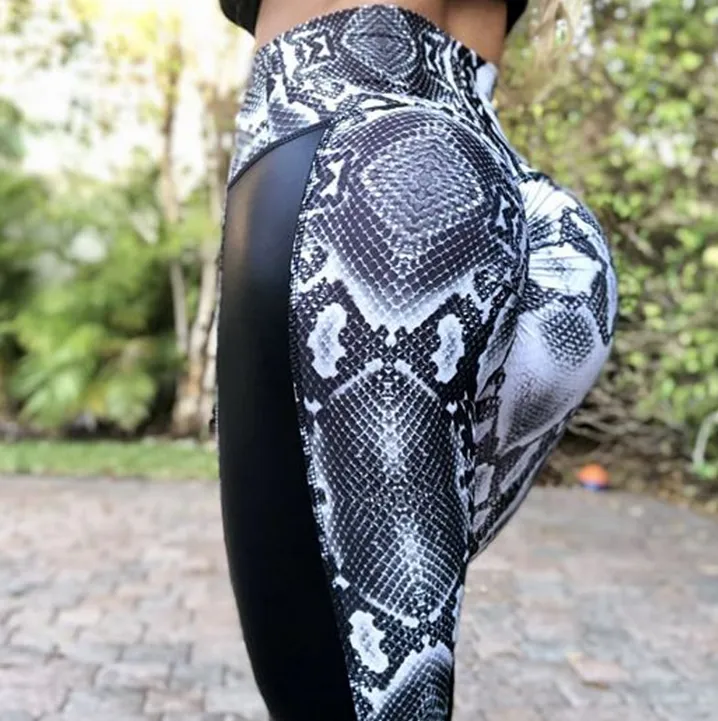 Women's Casual PU Leather Polyester Leggings