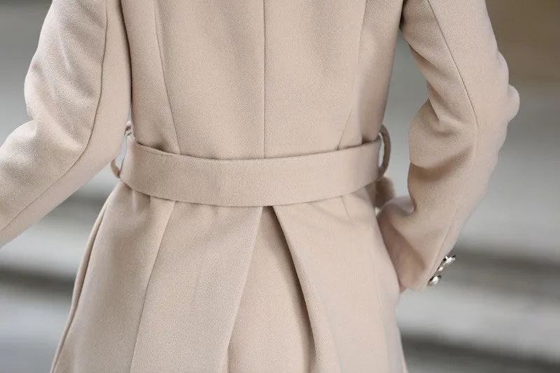 Women's Winter Warm Long Elegant Trench Coat