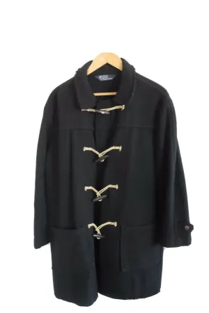 WOOL BLACK DUFFLE COAT