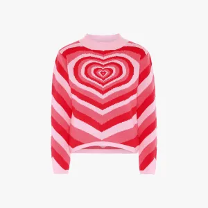 Y2K Colorful Heart Turtleneck Sweater